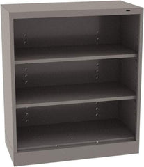 Tennsco - 3 Shelf, 200 Lb. Capacity, Closed Shelving Storage Cabinets and Lockers - 36 Inch Wide x 24 Inch Deep x 42 Inch High, Medium Gray - Industrial Tool & Supply
