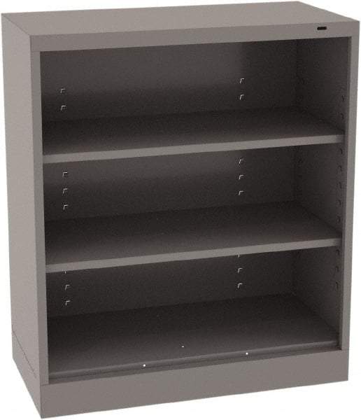 Tennsco - 3 Shelf, 150 Lb. Capacity, Closed Shelving Storage Cabinets and Lockers - 36 Inch Wide x 18 Inch Deep x 42 Inch High, Medium Gray - Industrial Tool & Supply