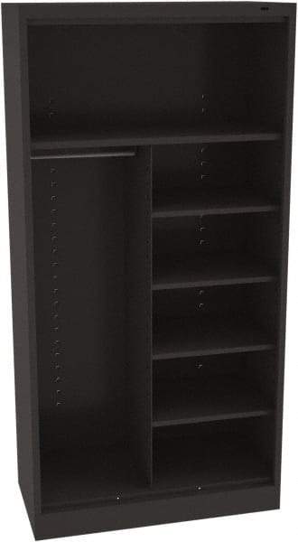 Tennsco - 6 Shelf, 150 Lb. Capacity, Closed Shelving Storage Cabinets and Lockers - 36 Inch Wide x 18 Inch Deep x 72 Inch High, Black - Industrial Tool & Supply