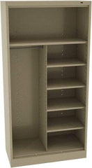 Tennsco - 5 Shelf, 150 Lb. Capacity, Closed Shelving Storage Cabinets and Lockers - 36 Inch Wide x 18 Inch Deep x 72 Inch High, Sand - Industrial Tool & Supply