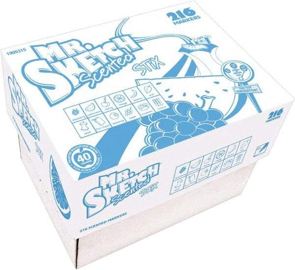 Mr. Sketch - Black, Blue, Brown, Dark Green, Green, Magenta, Orange, Pink, Purple, Red, Turquoise, Yellow Art Marker - Brush Tip - Industrial Tool & Supply