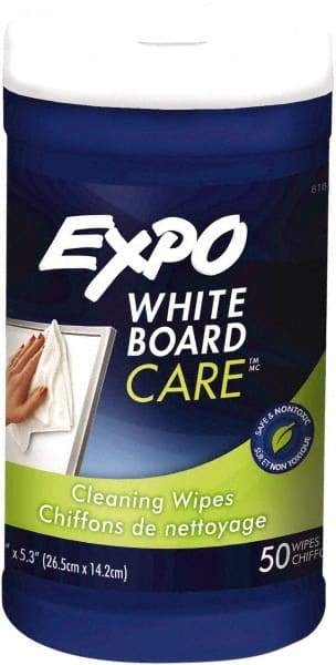 Expo - Dry Erase Surface Cleaner - Includes 50 White Board Cleaning Wipes, For Use with Dry Erase Marker Boards - Industrial Tool & Supply