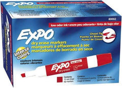 Expo - Red Low Odor Chisel Tip 12 Pack Dry Erase Markers - For Use with Dry Erase Marker Boards - Industrial Tool & Supply