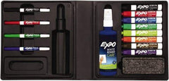 Expo - Assorted Colors, Low Odor 4 Fine Point, 8 Chisel Tip Dry Erase Markers - Includes Cleaning Fluid, For Use with Dry Erase Marker Boards - Industrial Tool & Supply