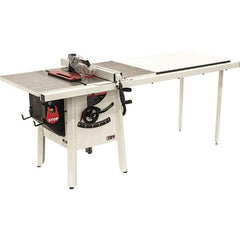 Jet - 10" Blade Diam, 5/8" Arbor Diam, 1 Phase Table Saw - 1-3/4 hp, 27" Wide, 115 Volt, 3-1/8" Cutting Depth - Industrial Tool & Supply