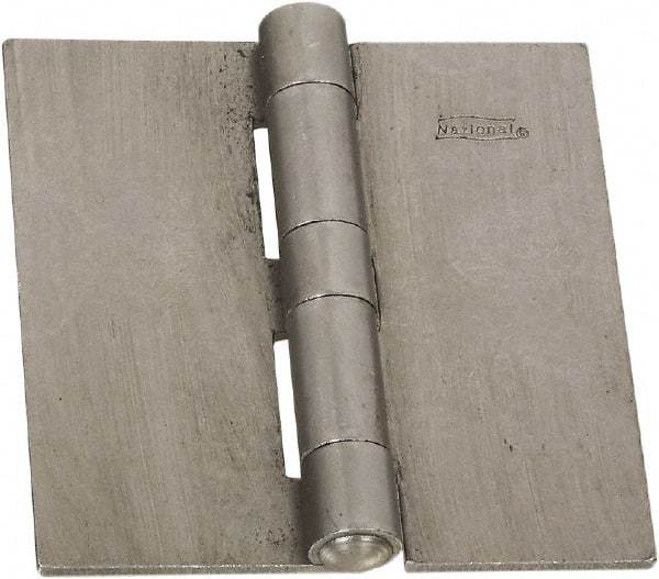 National Mfg. - 3-1/2" Long x 3-1/2" Wide Steel Full Surface Hinge - Plain Steel Finish, 5 Knuckles - Industrial Tool & Supply
