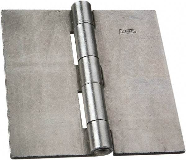 National Mfg. - 5" Long x 5" Wide Steel Full Surface Hinge - Plain Steel Finish, 5 Knuckles - Industrial Tool & Supply