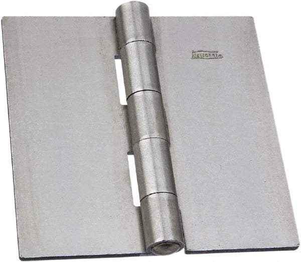 National Mfg. - 4-1/2" Long x 4-1/2" Wide Steel Full Surface Hinge - Plain Steel Finish, 5 Knuckles - Industrial Tool & Supply