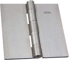 National Mfg. - 4-1/2" Long x 4-1/2" Wide Steel Full Surface Hinge - Plain Steel Finish, 5 Knuckles - Industrial Tool & Supply