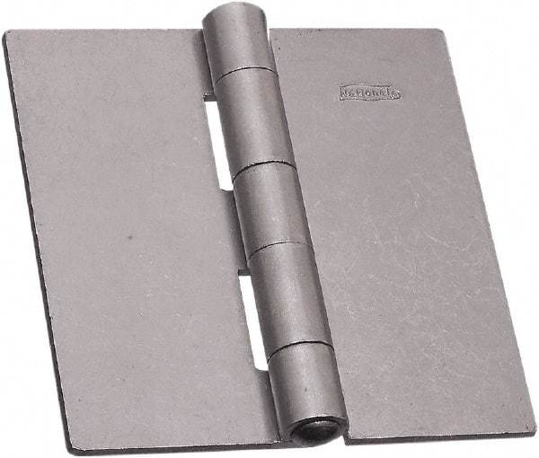 National Mfg. - 4" Long x 4" Wide Steel Full Surface Hinge - Plain Steel Finish, 5 Knuckles - Industrial Tool & Supply