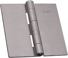 National Mfg. - 4" Long x 4" Wide Steel Full Surface Hinge - Plain Steel Finish, 5 Knuckles - Industrial Tool & Supply