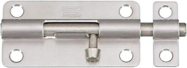 National Mfg. - 4" Long, 1.53" Wide Barrel Bolts - Stainless Steel - Industrial Tool & Supply