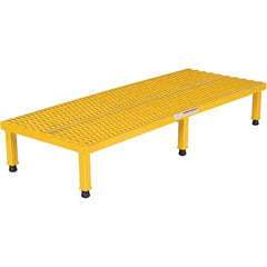 Vestil - 9" High x 24" Wide x 60" Deep, Yellow Step Stand - Steel, 500 Lb Capacity - Industrial Tool & Supply