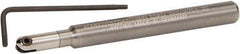 Kennametal - 1/4" Cut Diam, 1/8" Max Depth of Cut, 3/8" Shank Diam, 100mm OAL, Indexable Ball Nose End Mill - 40.62mm Head Length, Straight Shank, KDMB Toolholder, KDMB 0250.. Insert - Industrial Tool & Supply