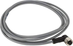 Telemecanique Sensors - 3 Amp, M12 4 Pin Elbowed Female Cordset Sensor and Receptacle - 250 VAC, 300 VDC, 2m Cable Length, IP67 Ingress Rating - Industrial Tool & Supply