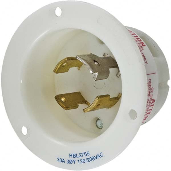 Hubbell Wiring Device-Kellems - 3-Phase Wye 120/208 VAC 30A NEMA L18-30P Industrial Twist Lock Inlet - Industrial Tool & Supply