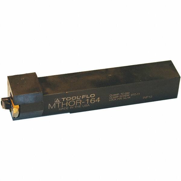 Tool-Flo - External Thread, Right Hand Cut, 1-1/4" Shank Width x 1-1/4" Shank Height Indexable Threading Toolholder - 7" OAL, T.MA/C 43 Insert Compatibility, MTHO Toolholder, Series On-Edge - Industrial Tool & Supply