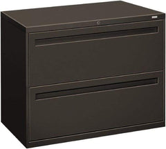 Hon - 36" Wide x 28-3/8" High x 19-1/4" Deep, 2 Drawer Lateral File - Steel, Charcoal - Industrial Tool & Supply