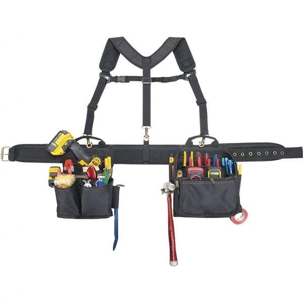 CLC - 28 Pocket Black Ballistic Polyester Combo Tool Bag System - 28" Wide x 6" Deep x 26" High - Industrial Tool & Supply