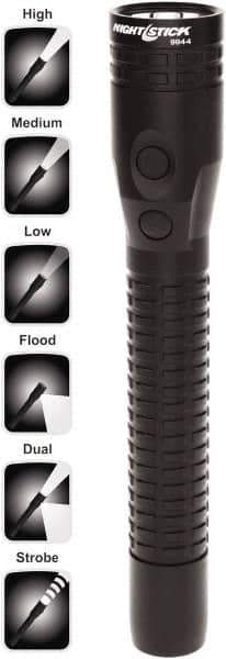 Bayco - LED Bulb, Industrial/Tactical Flashlight - Black Aluminum Body, Integrated Batteries - Industrial Tool & Supply