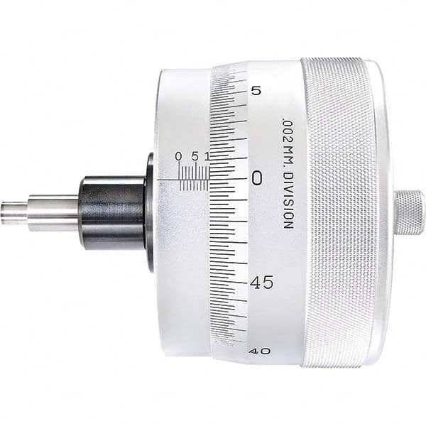 Starrett - 25mm, 4-1/16 Inch Plain Thimble, 0.3118 Inch Diameter x 1-7/16 Inch Long Spindle, Mechanical Micrometer Head - Industrial Tool & Supply