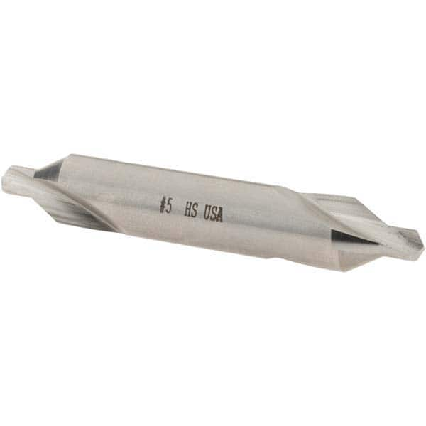 Cle-Line - #5 Plain Cut 60° Incl Angle High Speed Steel Combo Drill & Countersink - Industrial Tool & Supply