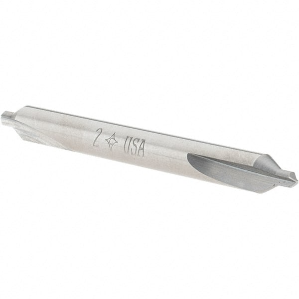 Cleveland - #2 Plain Cut 60° Incl Angle Solid Carbide Combo Drill & Countersink - Industrial Tool & Supply
