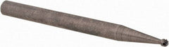 Cle-Line - 1/16" Cut Diam, 1/8" Shank Diam, Ball Head Single Cut Burr - Carbide, 1.6mm LOC, 38mm OAL - Industrial Tool & Supply
