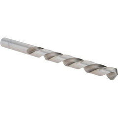 Cle-Line - 3/8" 118° High Speed Steel Jobber Drill - Bright Finish, Left Hand Cut, Spiral Flute, Straight Shank, 5" OAL, Standard Point - Industrial Tool & Supply