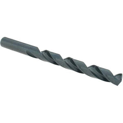 Cle-Line - 3/8" 135° High Speed Steel Jobber Drill - Oxide Finish, Right Hand Cut, Spiral Flute, Straight Shank, 5" OAL, Split Point - Industrial Tool & Supply