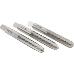 Cle-Line - M8x1.25 Metric, 4 Flute, Bottoming, Plug & Taper, Bright Finish, High Speed Steel Tap Set - Right Hand Cut, 2-23/32" OAL, 1-1/8" Thread Length, Series 0404 - Industrial Tool & Supply