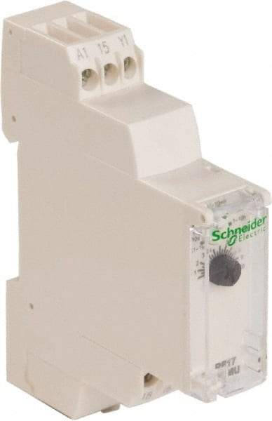 Schneider Electric - 100 hr Delay, Multiple Range SPDT Time Delay Relay - 8 Contact Amp, 24 to 240 VAC/VDC, Selector Switch - Industrial Tool & Supply