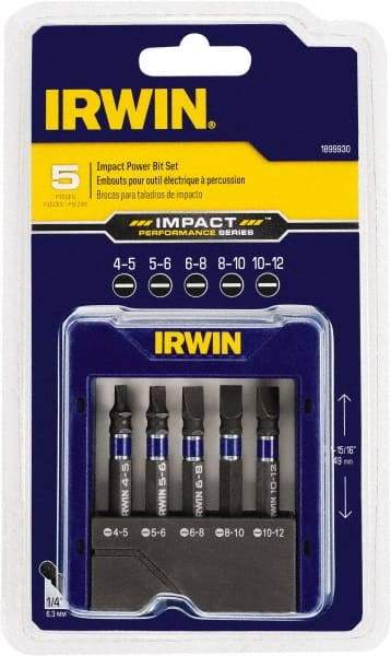 Irwin - Slotted Bit Set - 1/4" Hex Drive - Industrial Tool & Supply