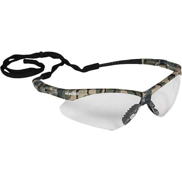 KleenGuard - Clear Lenses, Framed Safety Glasses - Anti-Fog, Scratch Resistant, Camouflage Nylon Frame, Size Universal, Wrap Around - Industrial Tool & Supply