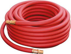 PRO-SOURCE - 1/2" ID x 0.91" OD 75' Long Multipurpose Air Hose - MNPT x MNPT Ends, 300 Working psi, -30 to 176°F, 1/2" Fitting, Red - Industrial Tool & Supply