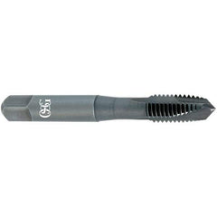 OSG - M2x0.40, D2, 2 Flutes, Plug Chamfer, V Finish, Vanadium High Speed Steel Spiral Point STI Tap - 1-7/8" OAL, 0.141" Shank Diam, 9/16" Thread Length, 0.11" Square Size, 6H Class of Fit, Series 342STI - Exact Industrial Supply