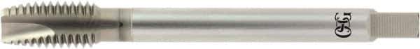 OSG - 1/4-28 UNF, 3 Flute, HR Finish, Powdered Metal Spiral Point Tap - Plug Chamfer, Right Hand Thread, 2-23/32" OAL, 1-1/8" Thread Length, 0.318" Shank Diam, 2B Class of Fit, Series 337NI - Exact Industrial Supply