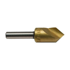 M.A. Ford - 1" Head Diam, 1/2" Shank Diam, 1 Flute 120° High Speed Steel Countersink - TiN Finish, 2-3/4" OAL - Industrial Tool & Supply