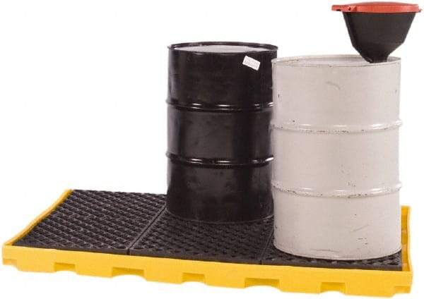UltraTech - 66 Gal Sump, 9,000 Lb Capacity, 6 Drum, Polyethylene Spill Deck or Pallet - 75" Long x 50" Wide x 5" High, Low Profile, 2 x 3 Drum Configuration - Industrial Tool & Supply