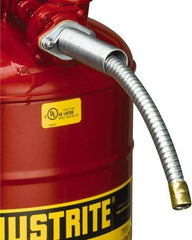 Justrite - 9 Inch Long, Safety Can Metal Flexible Nozzle - 5/8 Inch Diameter, Compatible with Type II Safety Cans - Industrial Tool & Supply