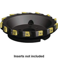 Kennametal - 7 Inserts, 6" Cut Diam, 2" Arbor Diam, 25.45mm Max Depth of Cut, Indexable Square-Shoulder Face Mill - 0/90° Lead Angle, 2-3/8" High, LN.U 2210.. Insert Compatibility, Series MEGA90 - Industrial Tool & Supply