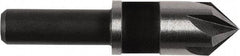 Irwin - 3/8" Head Diam, 1/4" Shank Diam, 5 Flute 82° High Speed Steel Countersink - Oxide Finish, 1-5/8" OAL, Single End, Straight Shank, Right Hand Cut - Industrial Tool & Supply
