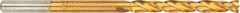 Irwin - 11/32" High Speed Steel Jobber Drill - TiN Finish, Right Hand Cut, Spiral Flute, Round with Flats Shank, 4-3/4" OAL, Turbomax Point - Industrial Tool & Supply