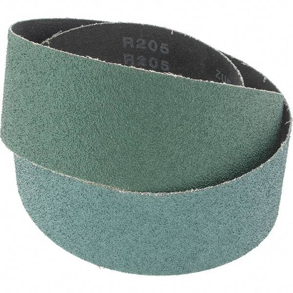 Made in USA - 2" Wide x 42" OAL, 60 Grit, Zirconia Alumina Abrasive Belt - Zirconia Alumina, Coarse, Coated, Y Weighted Cloth Backing, Wet/Dry - Industrial Tool & Supply