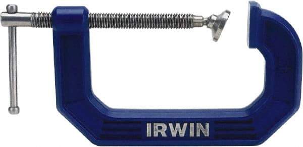Irwin - Heavy-Duty 2" Max Opening, 1-5/16" Throat Depth, Standard C-Clamp - Standard Throat Depth - Industrial Tool & Supply