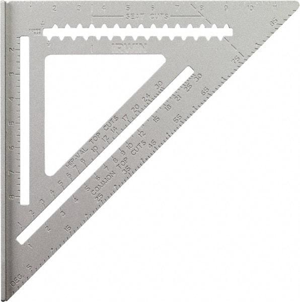 Irwin - 12" Blade Length, Aluminum Rafter Square - Industrial Tool & Supply