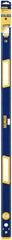 Irwin - 48" Long 3 Vial Box Beam Level - Aluminum, Blue/Yellow, 1 Level & 2 Plumb Vials - Industrial Tool & Supply