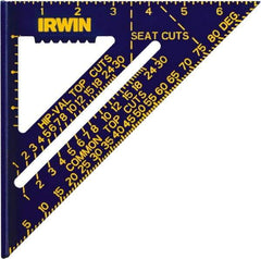 Irwin - 7" Blade Length, Aluminum Rafter Square - Industrial Tool & Supply