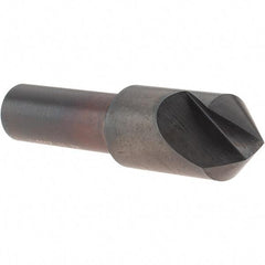 Melin Tool - 1/2" Head Diam, 3/8" Shank Diam, 1 Flute 82° High Speed Steel Countersink - Oxide Finish, 2" OAL, Single End, Straight Shank, Right Hand Cut - Industrial Tool & Supply