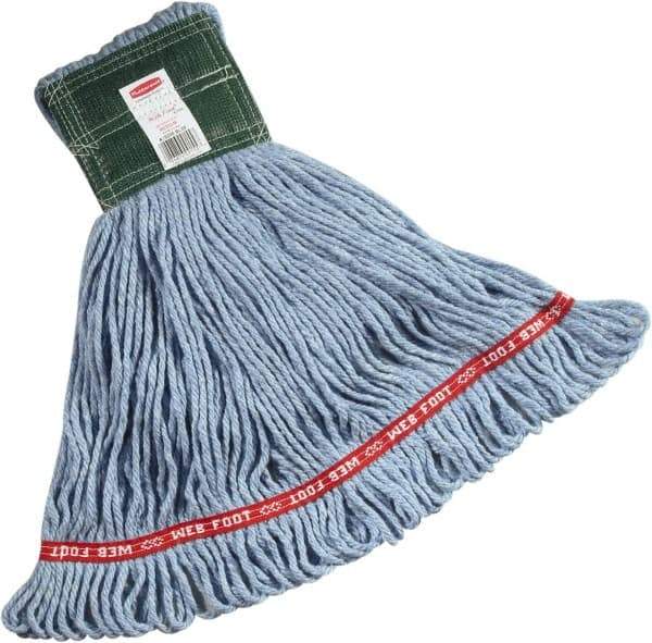 Rubbermaid - 1" Green Head Band, Medium Blended Fiber Loop End Mop Head - 4 Ply, Side Loading Connection - Industrial Tool & Supply